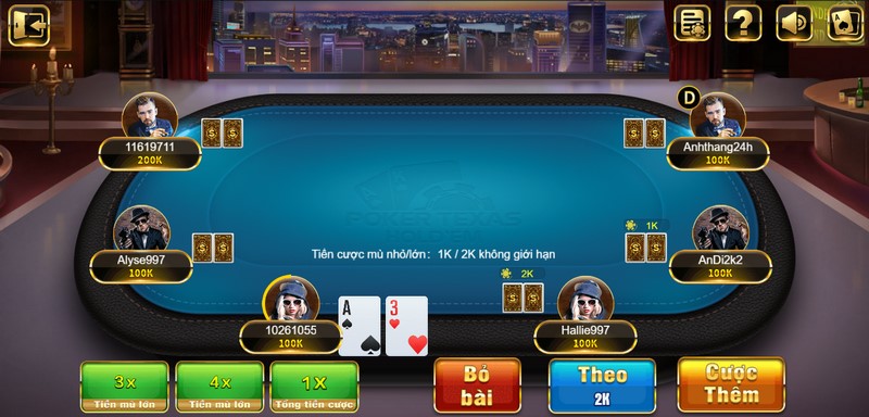 Bắt đầu vào ván chơi Poker Texas Hold’Em