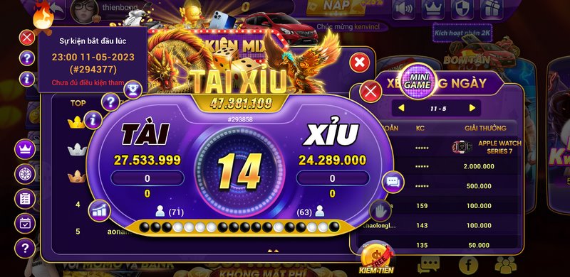 Mini game được ưa chuộng nhất tại Mix79