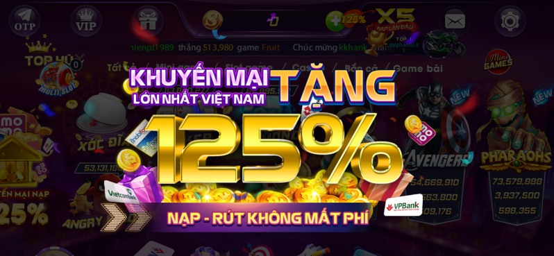 Khuyến mãi của cổng game Sanvip đang triển khai