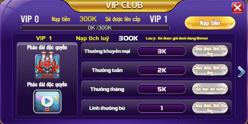 Cổng game 68gamebai cung cấp chế độ vip với nhiều ưu đãi hấp dẫn 