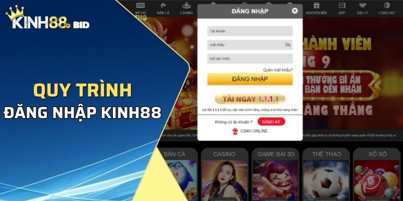 Hướng dẫn đăng nhập Kinh88 chi tiết